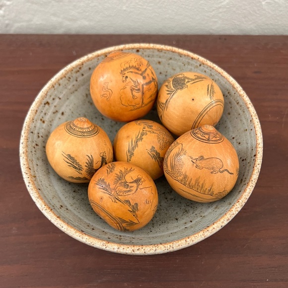 Antique lanzou carved etched gourd Chinese Zodiac year of Monkey folk art - Picture 13 of 13